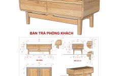 Bàn Trà Mẫu 1 - Layout Sketchup